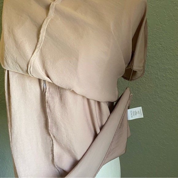 Cabi Button Blouse Fawn Blush Dusty Rose Mauve Lined Womens Medium Top - Picture 6 of 10